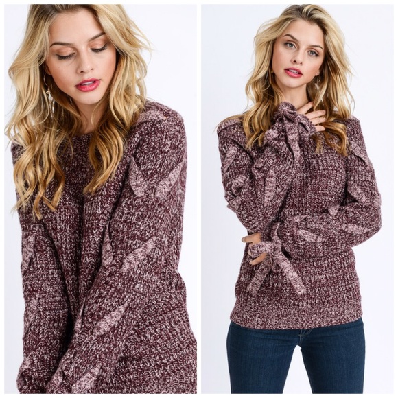 ❤️LAST 1!  Marled Sweater- Braided Detail! SALE! - Picture 2 of 6